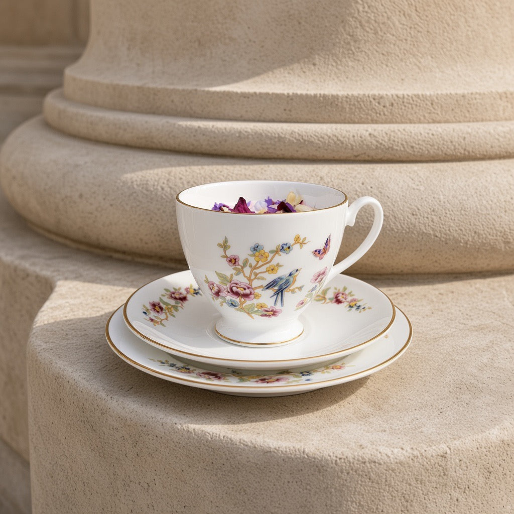 Vintage English Teacup Candle | Natural Soy Wax Candle | Reusable Tea Cup | Handmade Gift for Tea Lovers