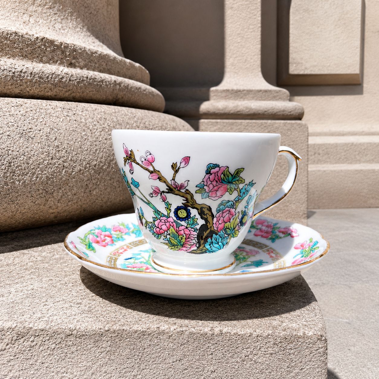 Vintage English Teacup Candle | Natural Soy Wax Candle | Reusable Tea Cup | Handmade Gift for Tea Lovers