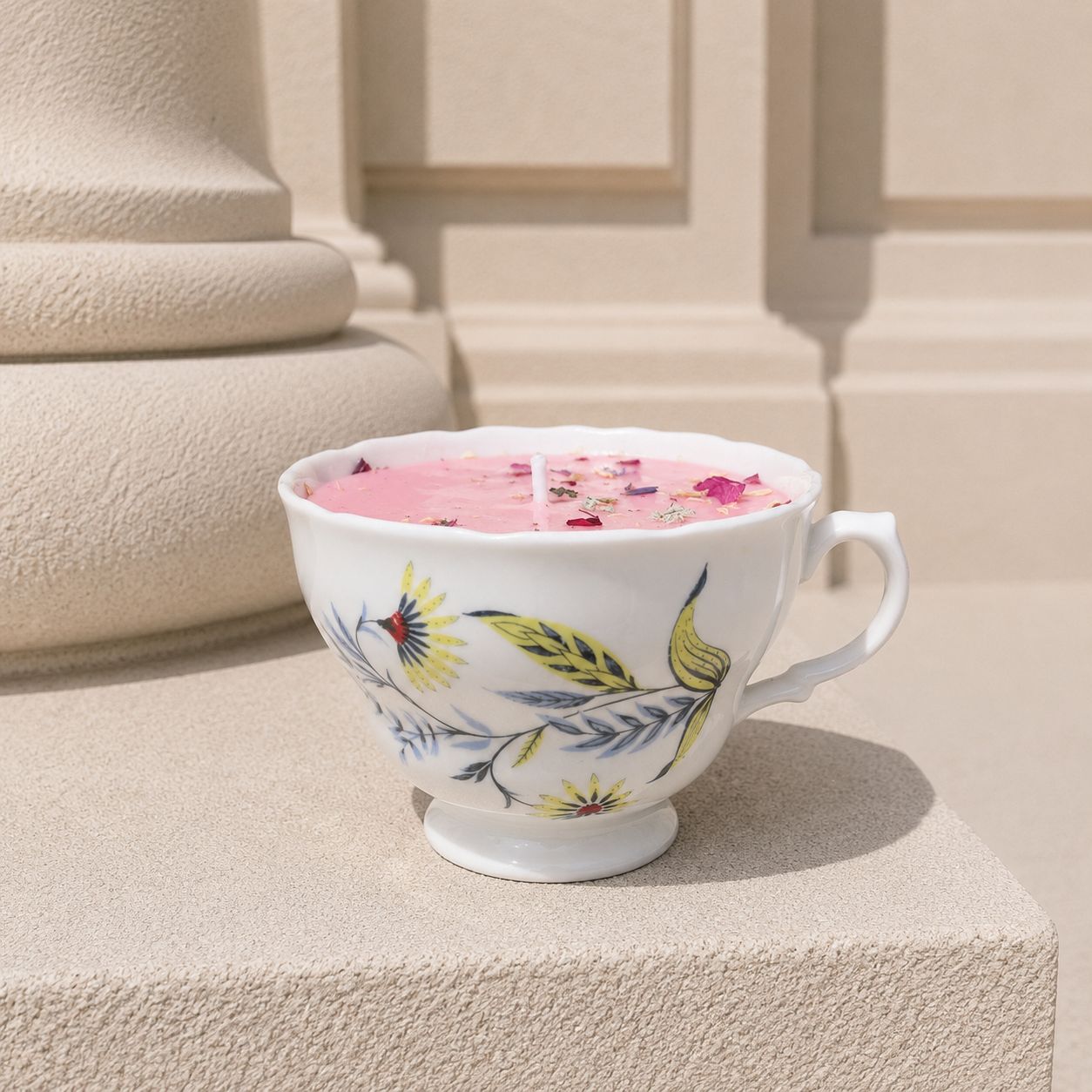 Vintage English Teacup Candle | Natural Soy Wax Candle | Reusable Tea Cup | Handmade Gift for Tea Lovers