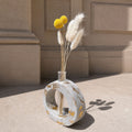 Pots of Love | Handmade Concrete Planters with Gold Leaf Finish | Minimalist Decorative Pots | Optional Dried Flowers or Preserved Moss | Made in England